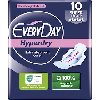 EVERY DAY | Σερβιέτες Hyperdry Super Ultra Plus 10 Τεμάχια