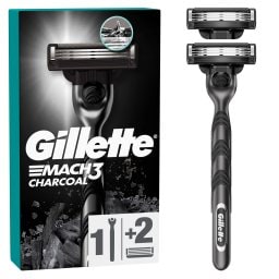 GILLETTE | Ξυριστική Μηχανή Mach3 Charcoal + 2 Ανταλλακτικά 1 Τεμάχιο