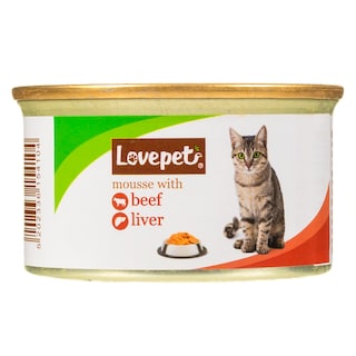 LOVEPET | Γατοτροφή Μους Μοσχάρι Συκώτι 85g