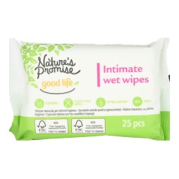 NATURE'S PROMISE | Υγρά Μαντηλάκια Ευαίσθητης Περιοχής 25 Τεμάχια