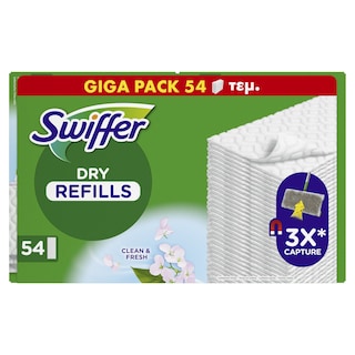 SWIFFER | Στεγνά Πανάκια Clean & Fresh Ανταλλακτικά 54 Τεμάχια