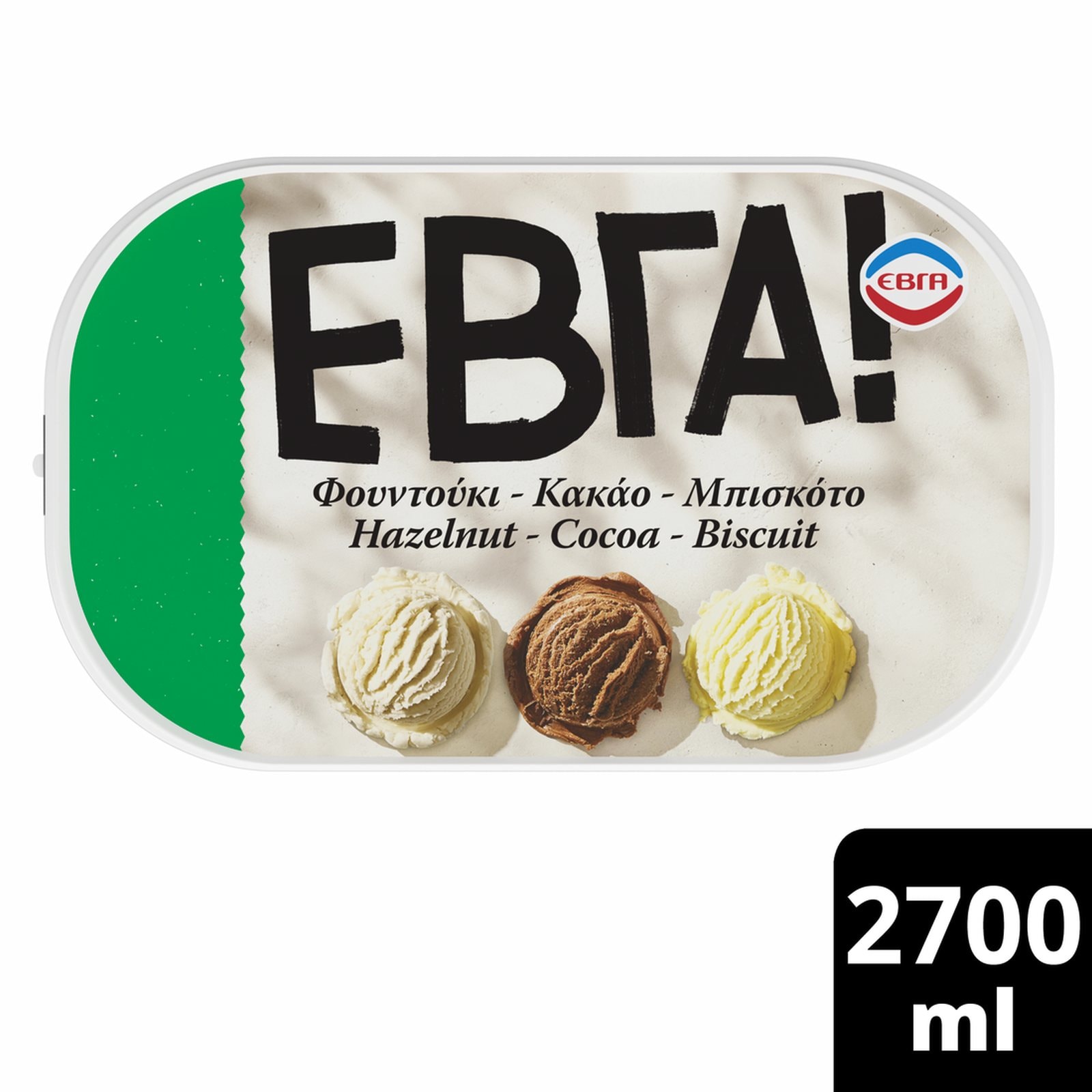ΕΒΓΑ Παγωτό Φουντούκι Κακάο Μπισκότο 1.35kg