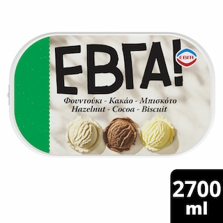 ΕΒΓΑ | Παγωτό Φουντούκι Κακάο Μπισκότο 1.35kg