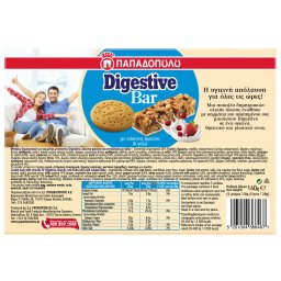ΠΑΠΑΔΟΠΟΥΛΟΥ | DIGESTIVE | Μπάρες Δημητριακών Digestive Κόκκινα Φρούτα και Γάλα 5x28g