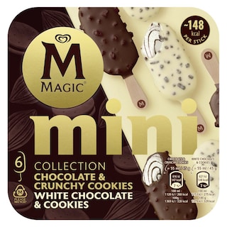 MAGIC | Παγωτό Ξυλάκι Mini Chocolate Crunchy Cookies Multipack 6x45g