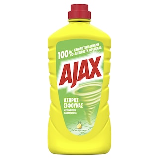 AJAX | ΑΣΠΡΟΣ ΣΙΦΟΥΝΑΣ | Floor Cleaner Tornado Lemon 1lt