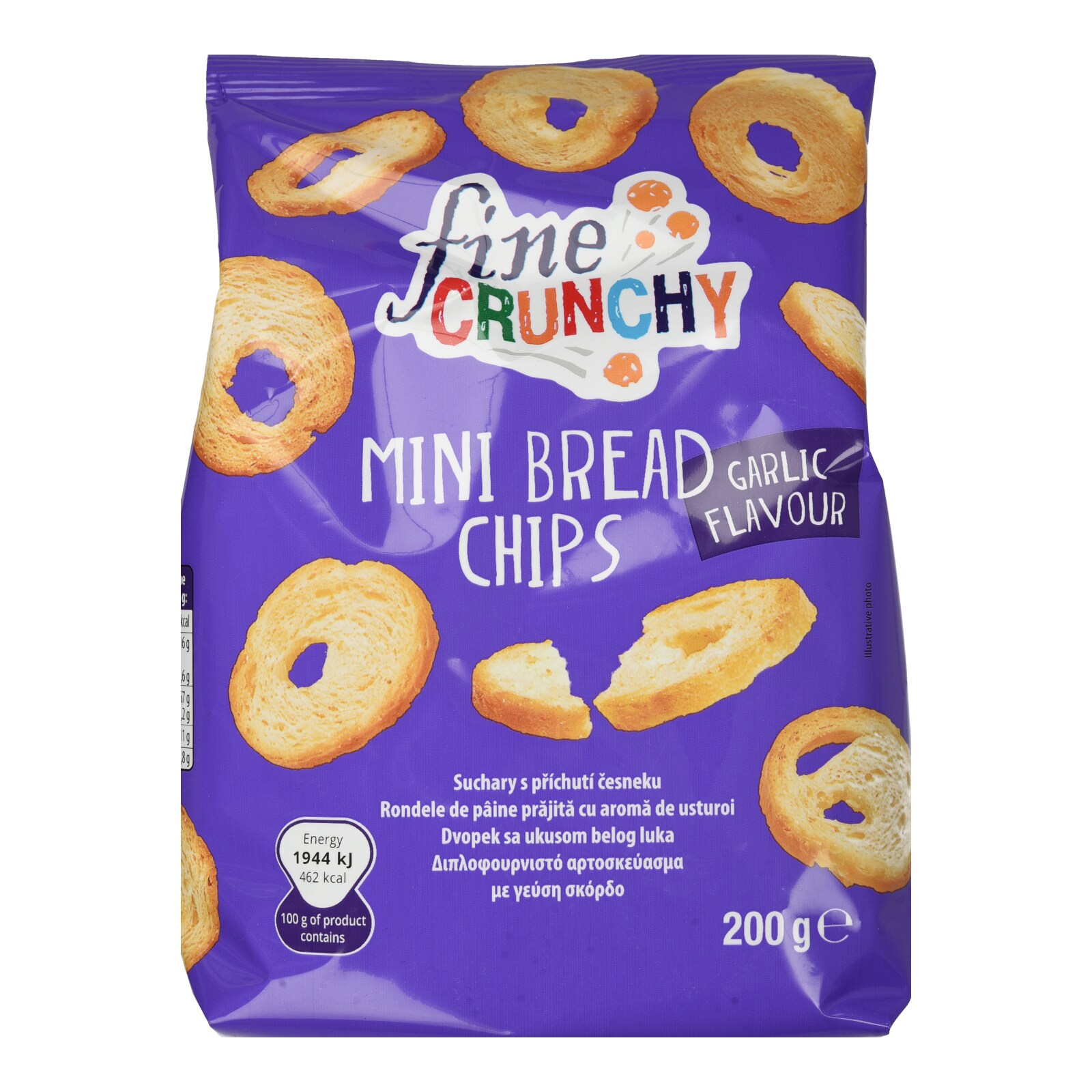 FINE CRUNCHY Mini Bread Chips Σκόρδο 200g