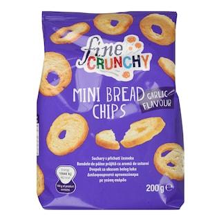 FINE CRUNCHY | Mini Bread Chips Σκόρδο 200g