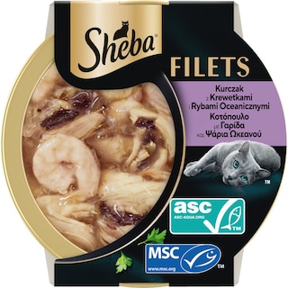 SHEBA | Γατοτροφή Filets Κοτόπουλο με Γαρίδες και Ψάρια 60g