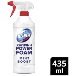 KLINEX | Αφρός Καθαρισμού Μπάνιου Power Foam Χλώριο 435ml