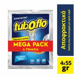 TUBOFLO | Αποφρακτικό Σκόνη Κρύο Νερό 4x55g