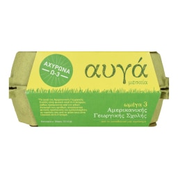 ΑΜΕΡΙΚΑΝΙΚΗ ΓΕΩΡΓΙΚΗ ΣΧΟΛΗ | Φρέσκα Αυγά Αχυρώνα Ω3 Μεσαία 6 Τεμάχια