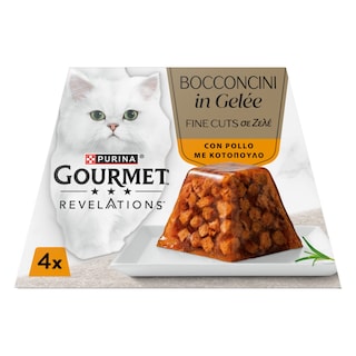 GOURMET | Γατοτροφή Revelations Fine Cuts Κοτόπουλο σε Ζελέ 4x57g