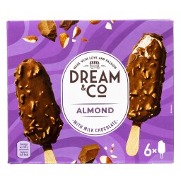 DREAM & CO | Παγωτό Ξυλάκι Αμύγδαλο Σοκολάτα 6x84g