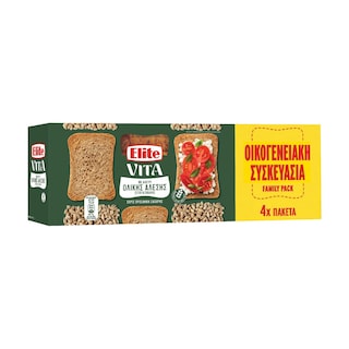 ELITE | Φρυγανιές Ολικής Άλεσης 4x90g