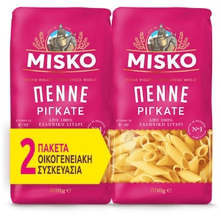 MISKO | Μακαρόνι Πέννε Ριγκάτε 2x500g