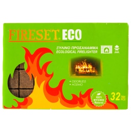 FIRESET | Προσάναμμα Ξύλινο Eco Άοσμο 32 Τεμάχια