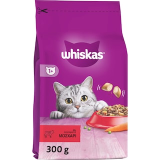 WHISKAS | Ξηρά Τροφή Για Γάτες Κροκέτες Μοσχαριού 300gr