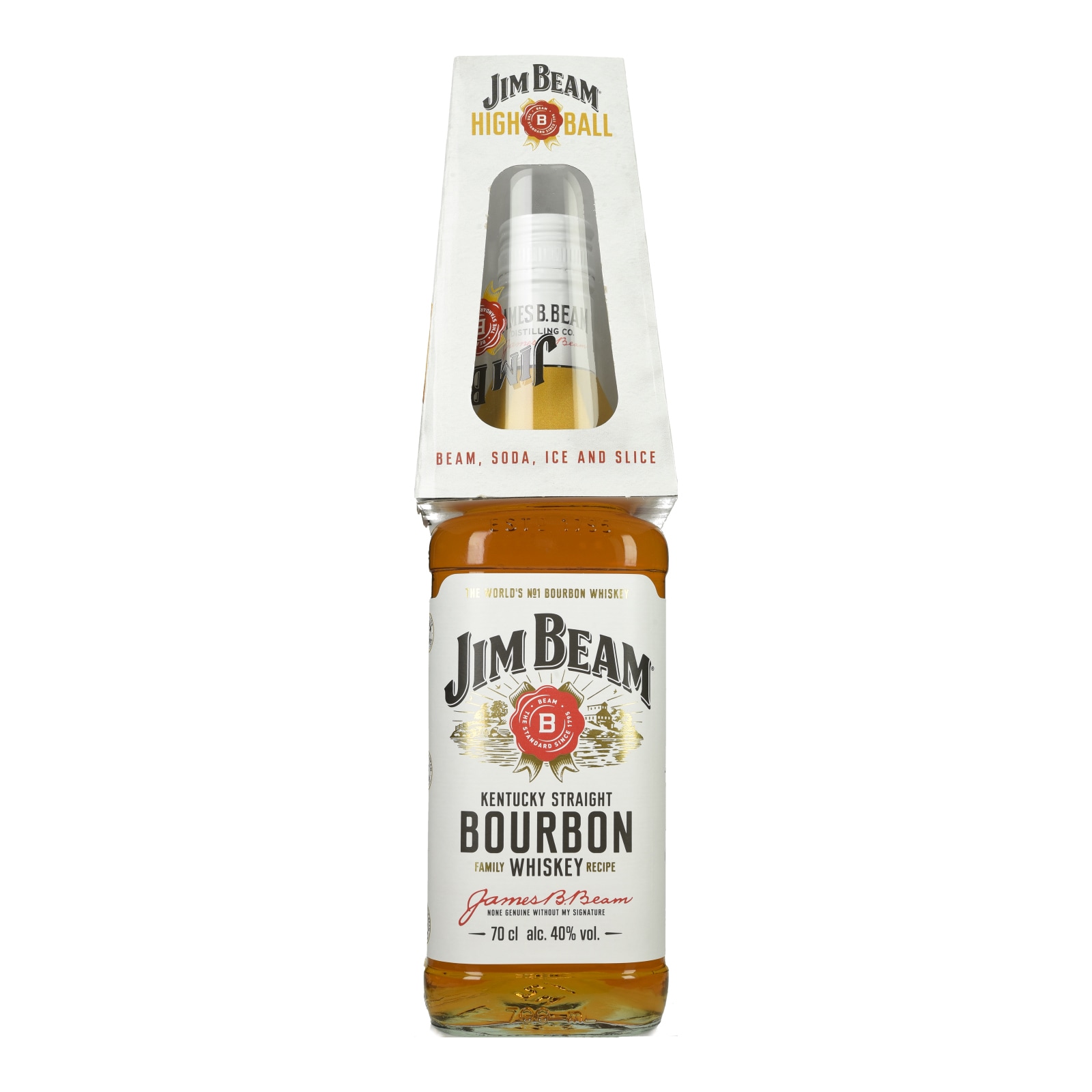 JIM BEAM Ουίσκι Straight Bourbon 700ml Glass Pack