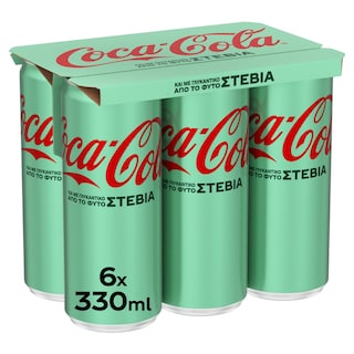COCA COLA | Αναψυκτικό Cola Στέβια Κουτί 6x330ml