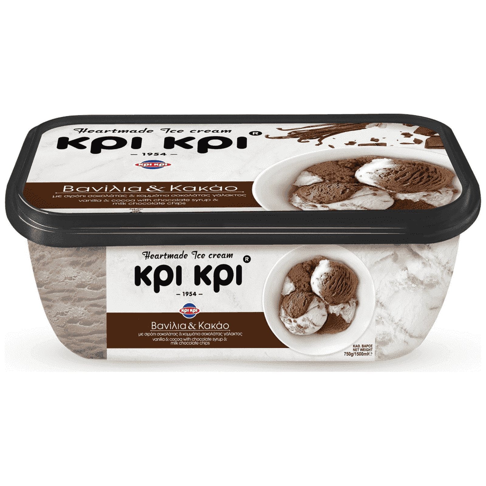 ΚΡΙ ΚΡΙ Παγωτό Heartmade Βανίλια Κακάο 750g