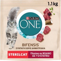 PURINA ONE | Γατοτροφή Sterilcat Bifensis Βοδινό 1.1kg