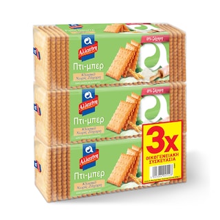 ΑΛΛΑΤΙΝΗ | ΠΤΙ ΜΠΕΡ | Μπισκότα Πτι Μπερ Χωρίς Ζάχαρη 3x225g