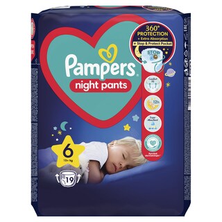 PAMPERS | Πάνες Βρακάκι Μωρού Night Pants Νο6 19 Τεμάχια