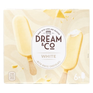 DREAM & CO | Παγωτό Ξυλάκι Λευκή Σοκολάτα 6x84g
