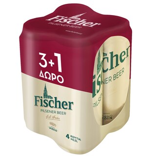 FISCHER | Μπύρα Pilsener Κουτί 4x500ml 3+1 Δώρο