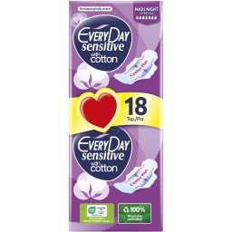 EVERY DAY | Σερβιέτες Ultra Plus Sensitive Maxi Night 18 Τεμάχια