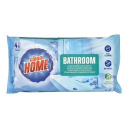 CLEAN HOME | Υγρά Μαντηλάκια Καθαρισμού Μπάνιου 40 Τεμάχια
