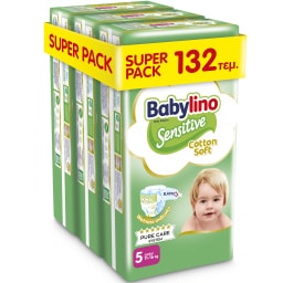 BABYLINO | Πάνες Sensitive Cotton Soft No5 132 Τεμάχια