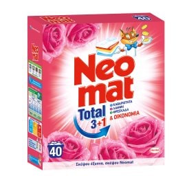 NEOMAT | Σκόνη Πλυντηρίου Ρούχων Άγριο Τριαντάφυλλο 40 Μεζούρες