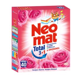 NEOMAT | Σκόνη Πλυντηρίου Ρούχων Άγριο Τριαντάφυλλο 40 Μεζούρες