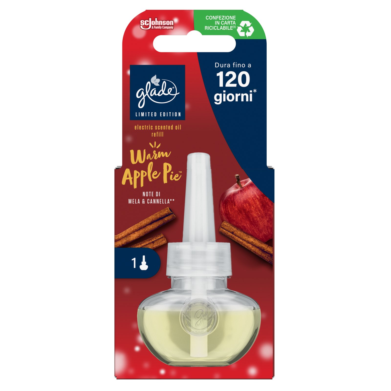 GLADE Αρωματικό Χώρου Scented Oil Warm Apple Pie 1 Τεμάχιο