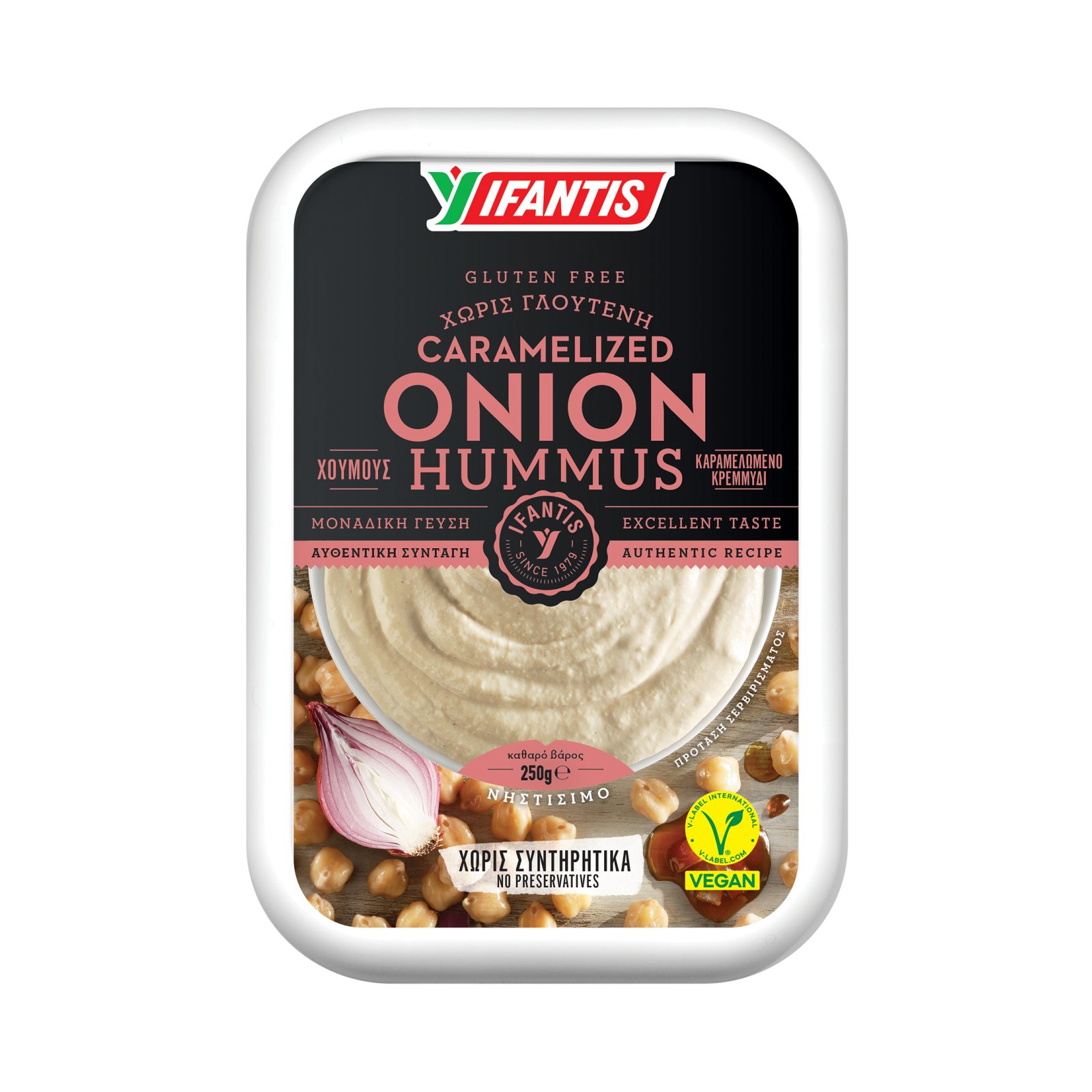 ΥΦΑΝΤΗΣ Χούμους με Καραμελωμένο Κρεμμύδι Vegan 250g