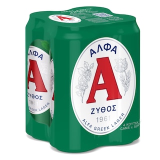 ΑΛΦΑ | Beer Lager Can 4x500ml