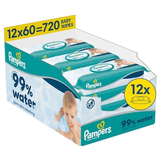 PAMPERS | Μωρομάντηλα 99% Water Αποκλειστικά Online 12x60 Τεμάχια
