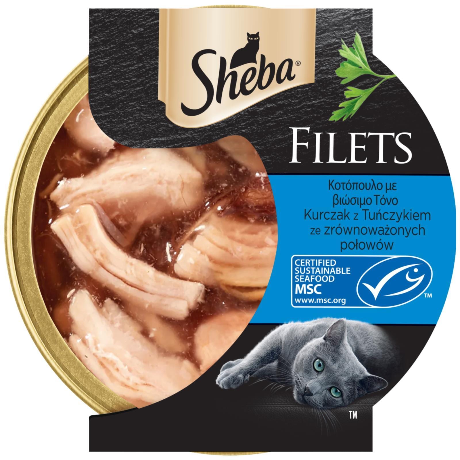 SHEBA Γατοτροφή Filets Κοτόπουλο Τόνος 60g