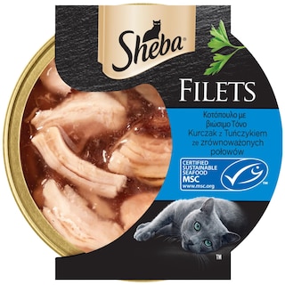 SHEBA | Γατοτροφή Filets Κοτόπουλο Τόνος 60g