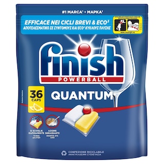 FINISH | Κάψουλες Πλυντηρίου Πιάτων Quantum Allin1 Lemon 36 Tεμάχια