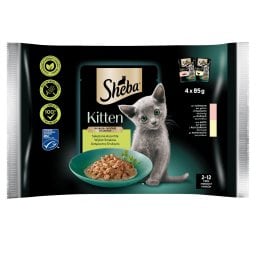 SHEBA | Γατοτροφή Kitten Mix Σολομός Κοτόπουλο 4x85g