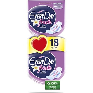 EVERY DAY | Σερβιέτες Fresh Ultra Plus Maxi Night 18 Τεμάχια