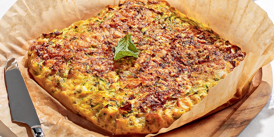 Ομελέτα με κολοκύθι, μυρωδικά και φέτα